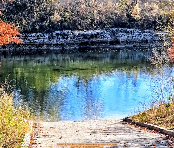 [State Line Boat Ramp, Withlacoochee River @ Madison Highway 2025-11-21 --Suzy Hall for WWALS]