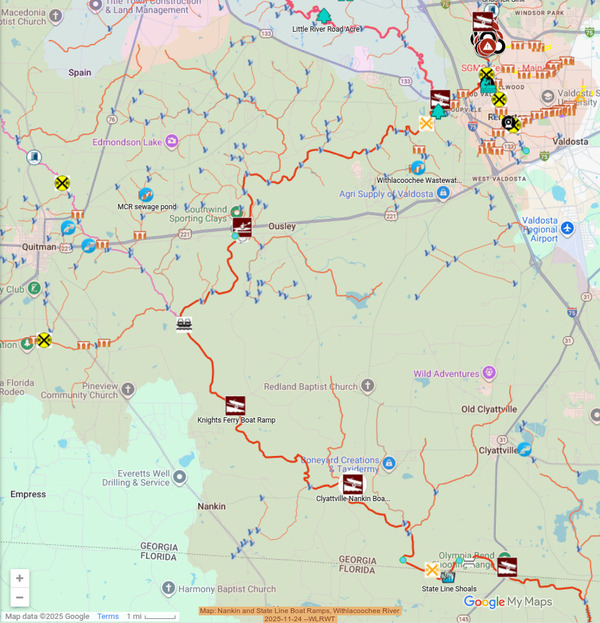 [Map: Nankin and State Line Boat Ramps, Withlacoochee River, 2025-11-24 --WLRWT]