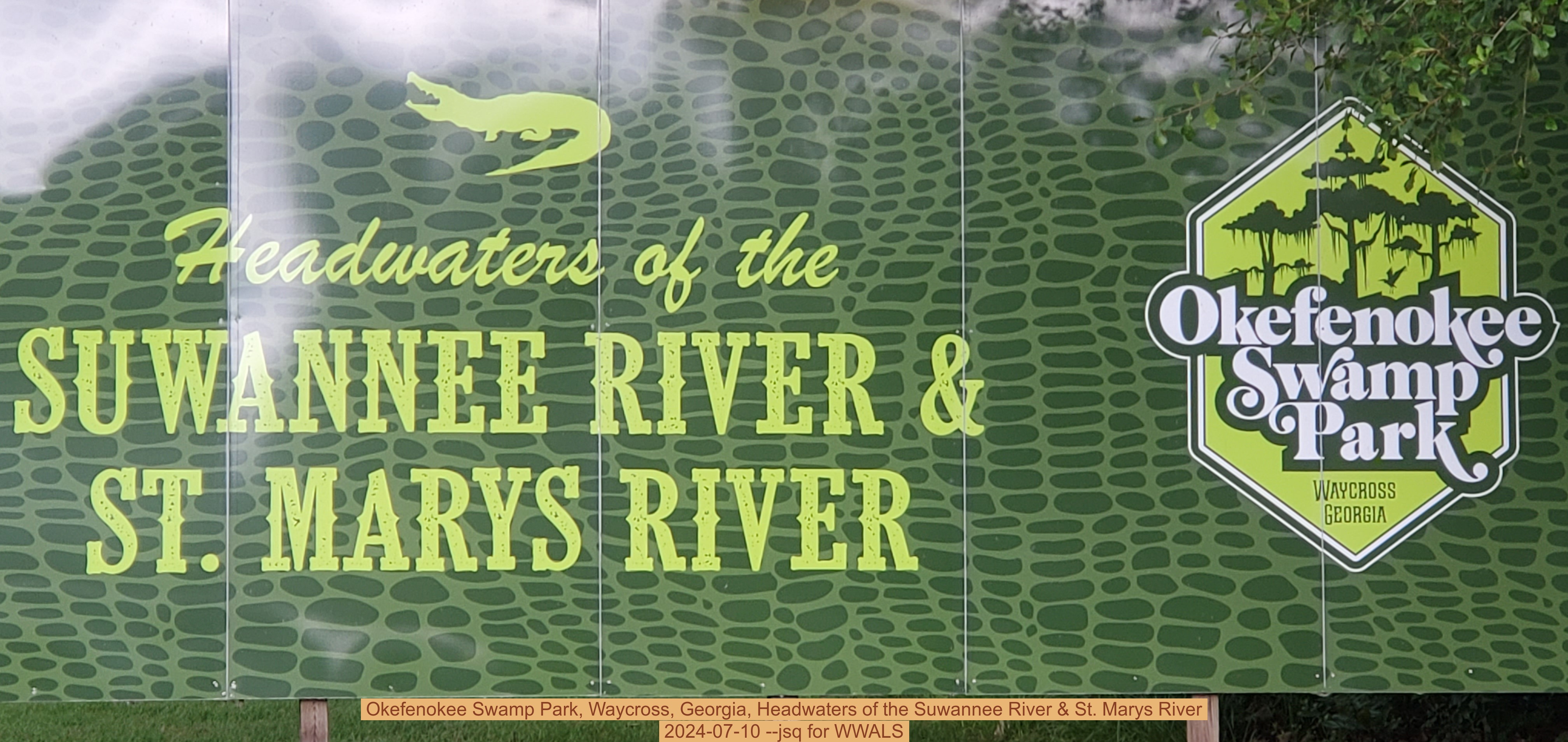 Okefenokee Swamp Park, Waycross, Georgia, Headwaters of the Suwannee River & St. Marys River, 2024-07-10 --jsq for WWALS
