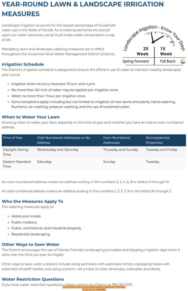 [Year Round Lawn Landscape Irrigation Measures, retrieved 2025-12-14 --SRWMD]