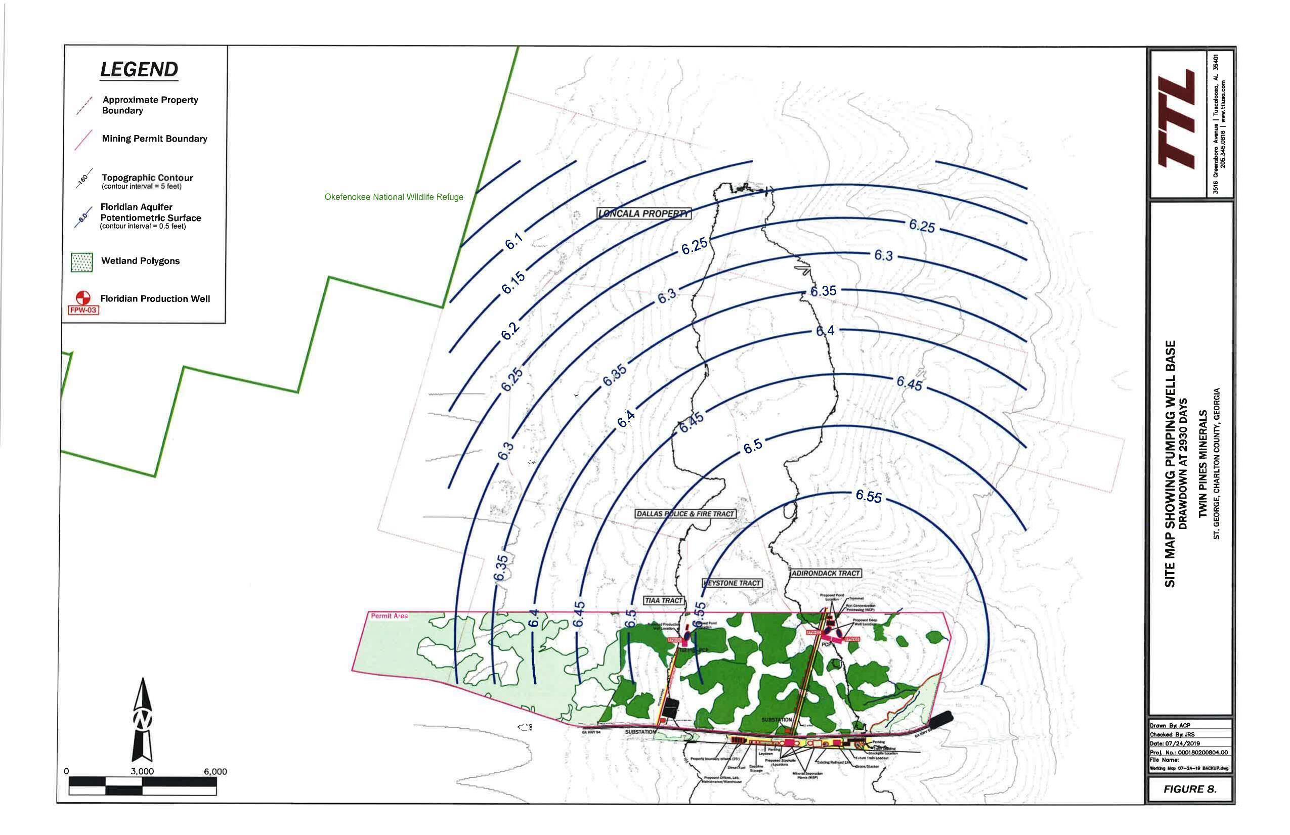 Figure 8. Drawdown 2930 days, 2019-07-24 --TPM to GA-EPD