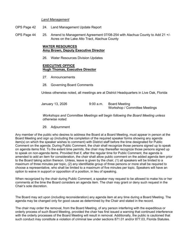 Land Management, Water Resources Executive Office