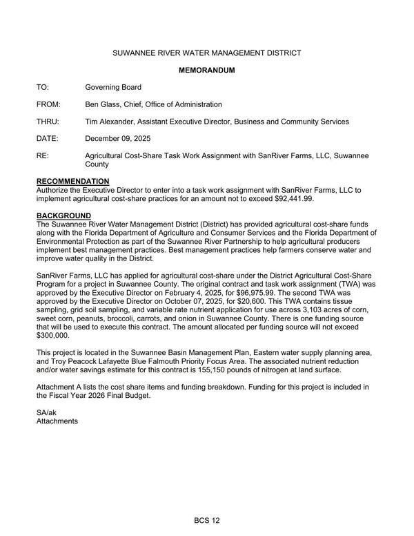 [This project is located in the Suwannee Basin Management Plan, Eastern water supply planning area,]