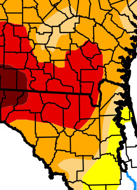 Map: Suwannee River Basin 2025-12-02 --U.S. Drought Monitor