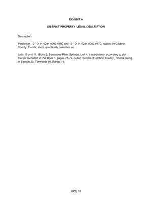 [DISTRICT PROPERTY LEGAL DESCRIPTION]