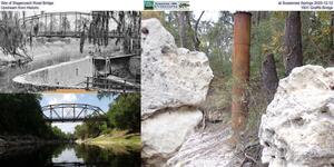 [Site of Stagecoach Road Bridge at Suwannee Springs 2025-12-12, Upstream from Historic 1931 Graffiti Bridge]