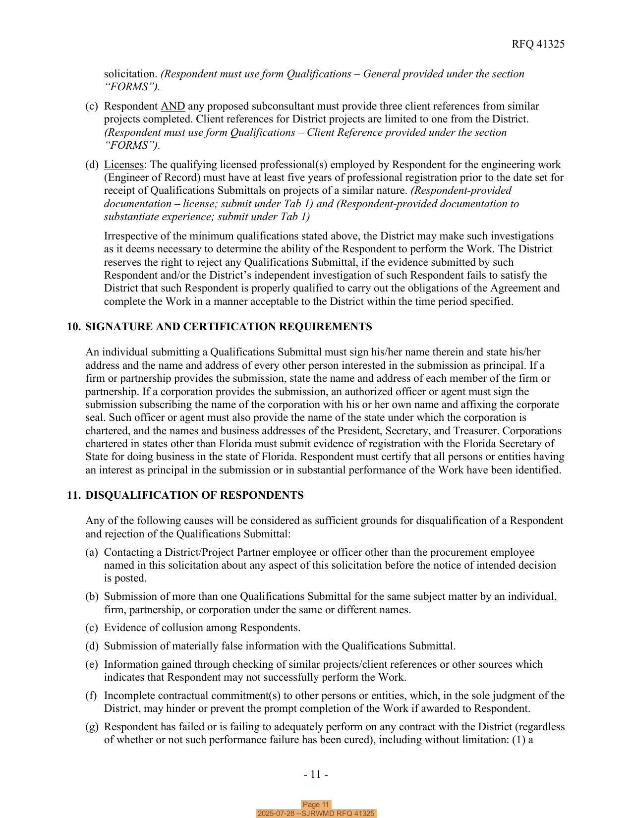 Page 11, 2025-07-28 --SJRWMD RFQ 41325