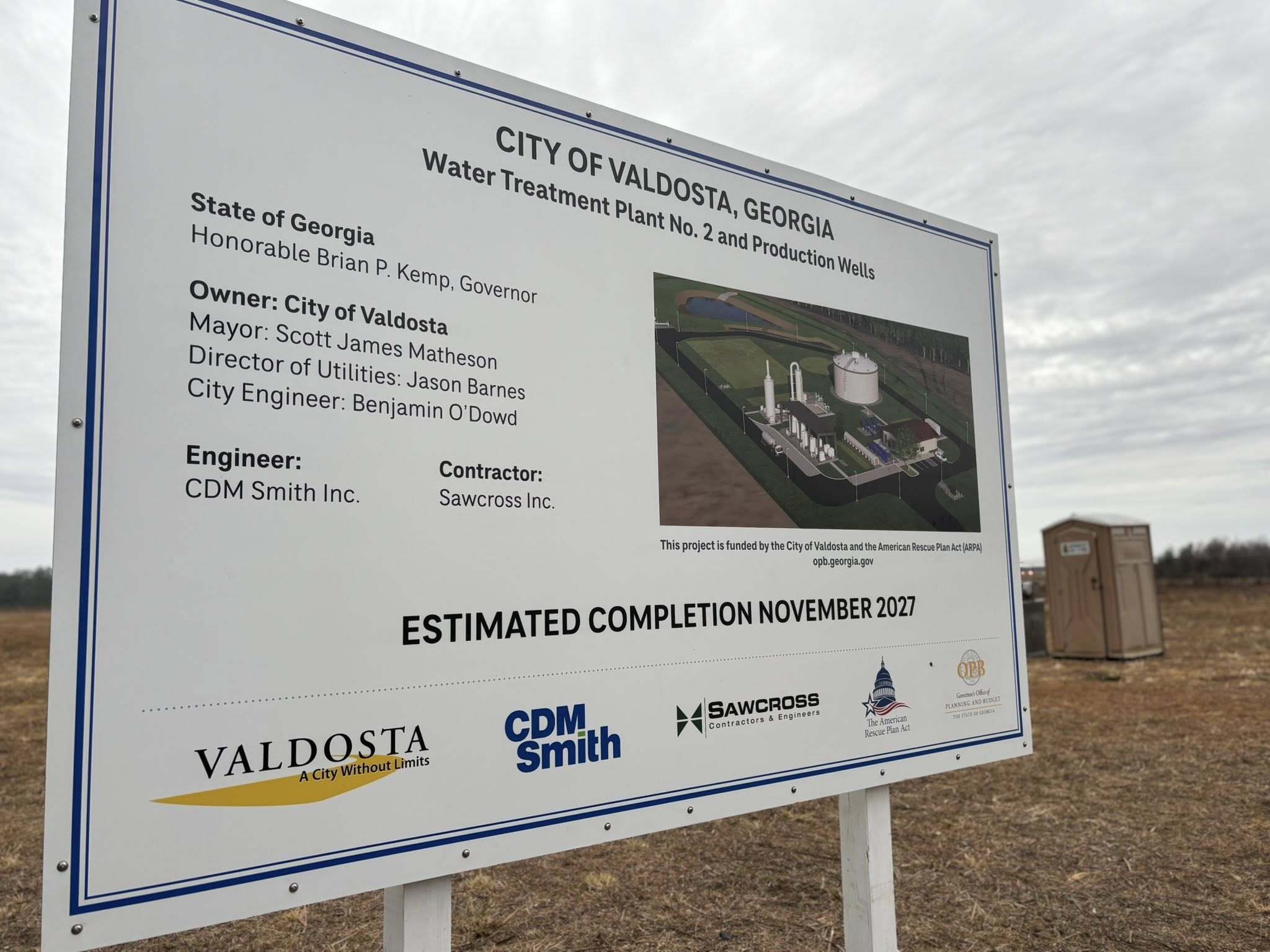 Estimated Completion Date 2027, 2025-12-18 --Valdosta Mayor Scott James Matheson