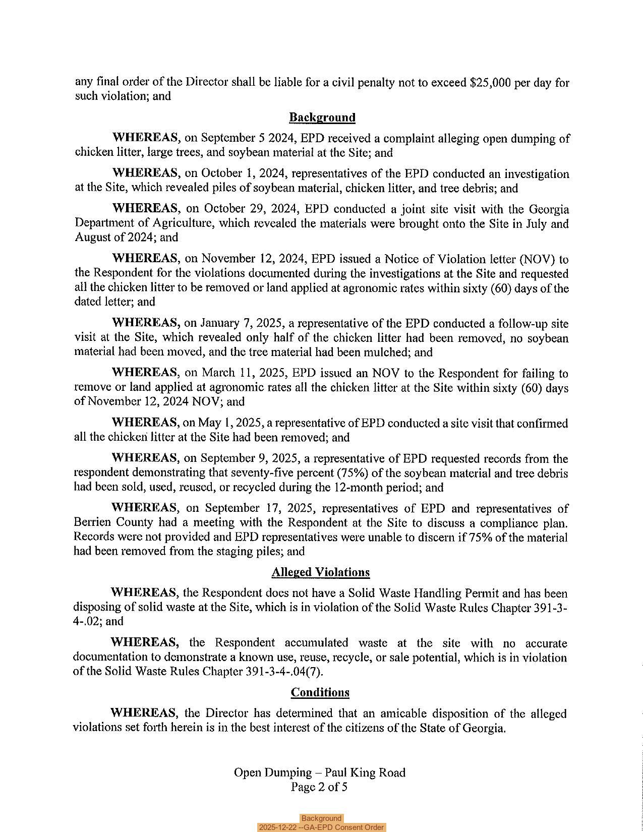 Background, 2025-12-22 --GA-EPD Consent Order