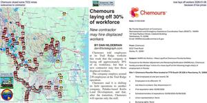 [Chemours closed some TiO2 mines, now lays off workers 2026-01-06, outsources to contractor, because of low prices]