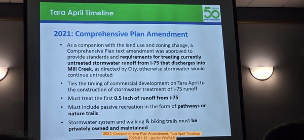 2021: Comprehensive Plan Amendment, Tara April Timeline , 2026-01-13 --jsq for WWALS