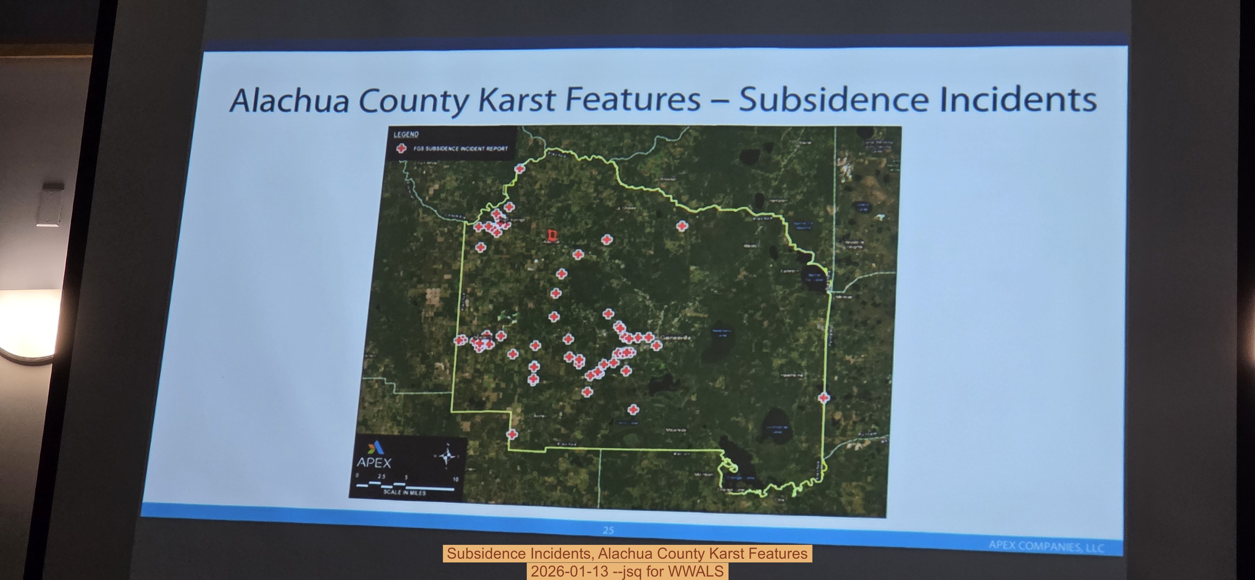 Subsidence Incidents, Alachua County Karst Features, 2026-01-13 --jsq for WWALS