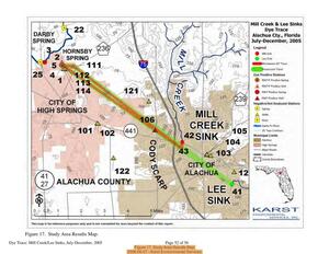 [Figure 17. Study Area Results Map, 2006-06-07 --Karst Environmental Services]