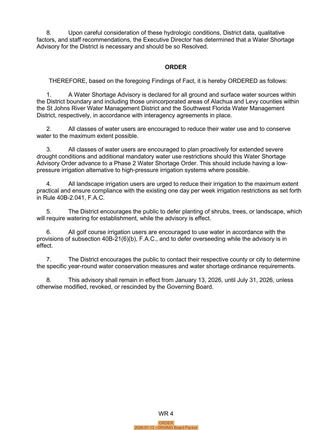 ORDER, 2026-01-13 --SRWMD Board Packet