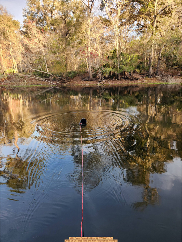 [Mills Dock, Santa Fe River @ NW 282nd Dr 2026-01-21 --Bob Mills and Kurt Hurzeler for WWALS]