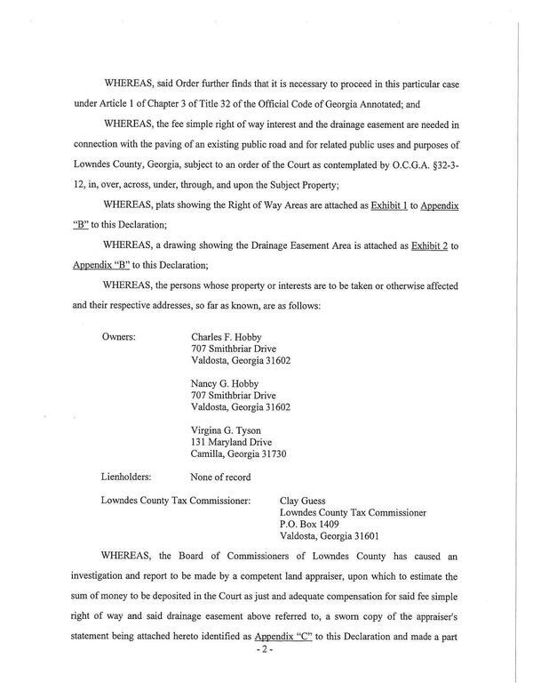 under Article 1 of Chapter 3 of Title 32 of the Official Code of Georgia Annotated; and