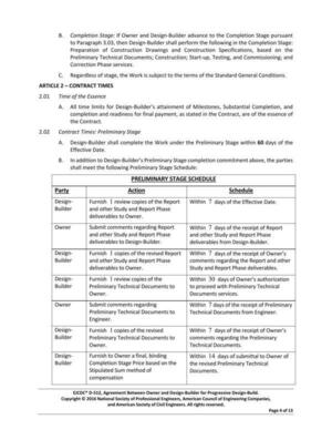 [PRELIMINARY STAGE SCHEDULE]