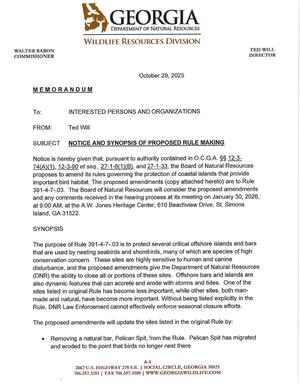 [NOTICE AND SYNOPSIS OF PROPOSED RULE MAKING]