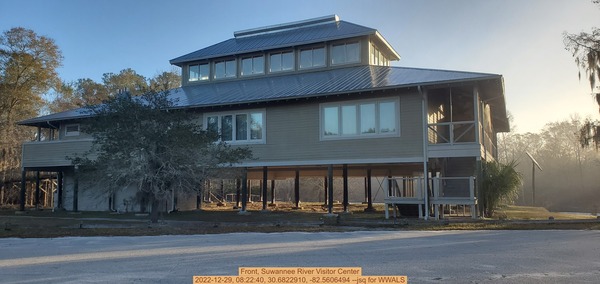 [Front, Suwannee River Visitor Center, 2022-12-29, 08:22:40, 30.6822910, -82.5606494 --jsq for WWALS]