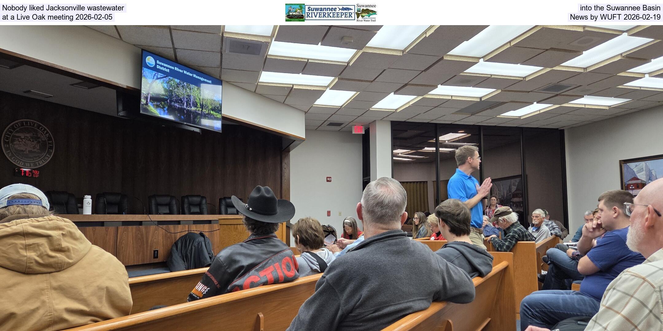 Nobody liked Jacksonville wastewater into the Suwannee Basin at a Live Oak meeting 2026-02-05, News by WUFT 2026-02-19
