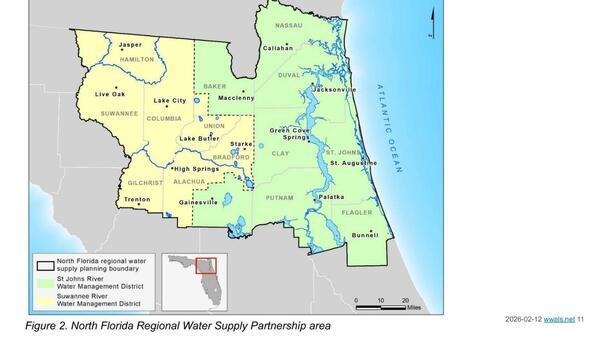 North Florida regional water suppiy pianning boundary