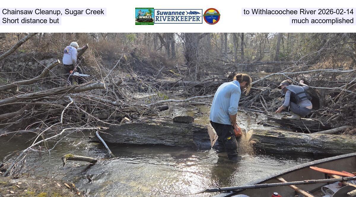 Chainsaw Cleanup, Sugar Creek to Withlacoochee River, Short distance but much accomplished