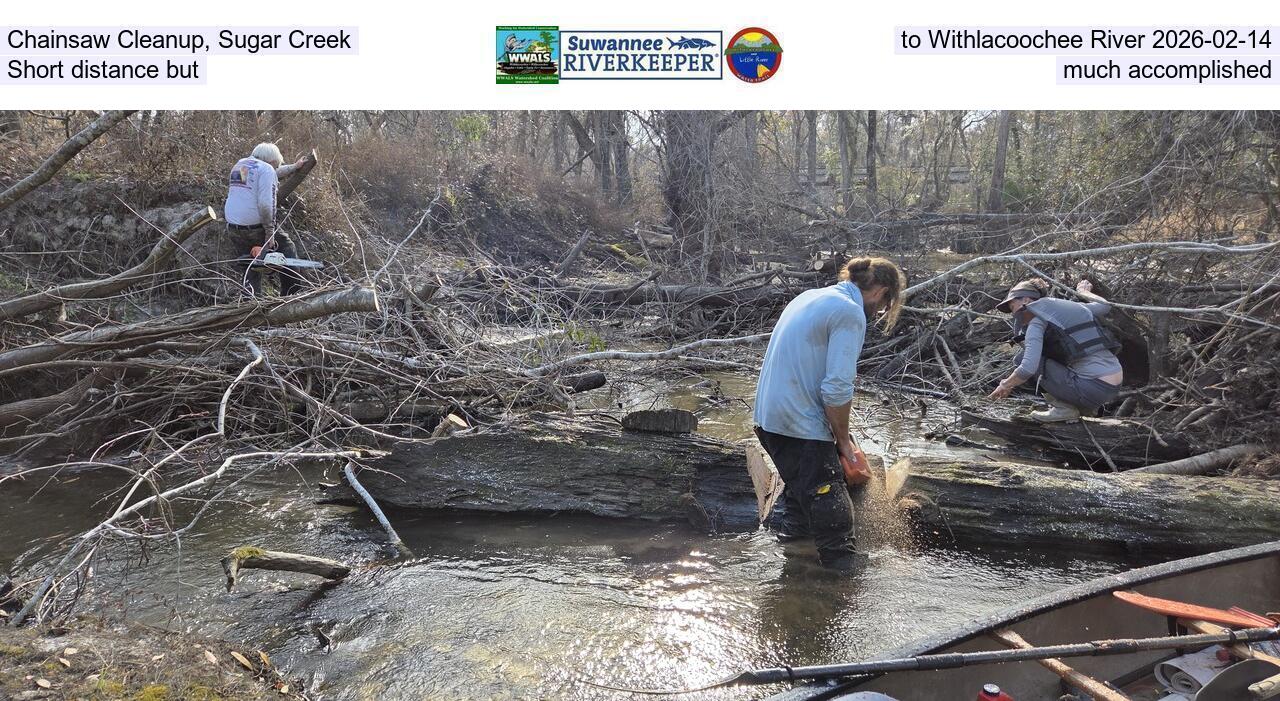 Chainsaw Cleanup, Sugar Creek to Withlacoochee River, Short distance but much accomplished