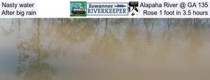 [Nasty water, Alapaha River @ GA 135, After big rain, Rose 1 foot in 3.5 hours]