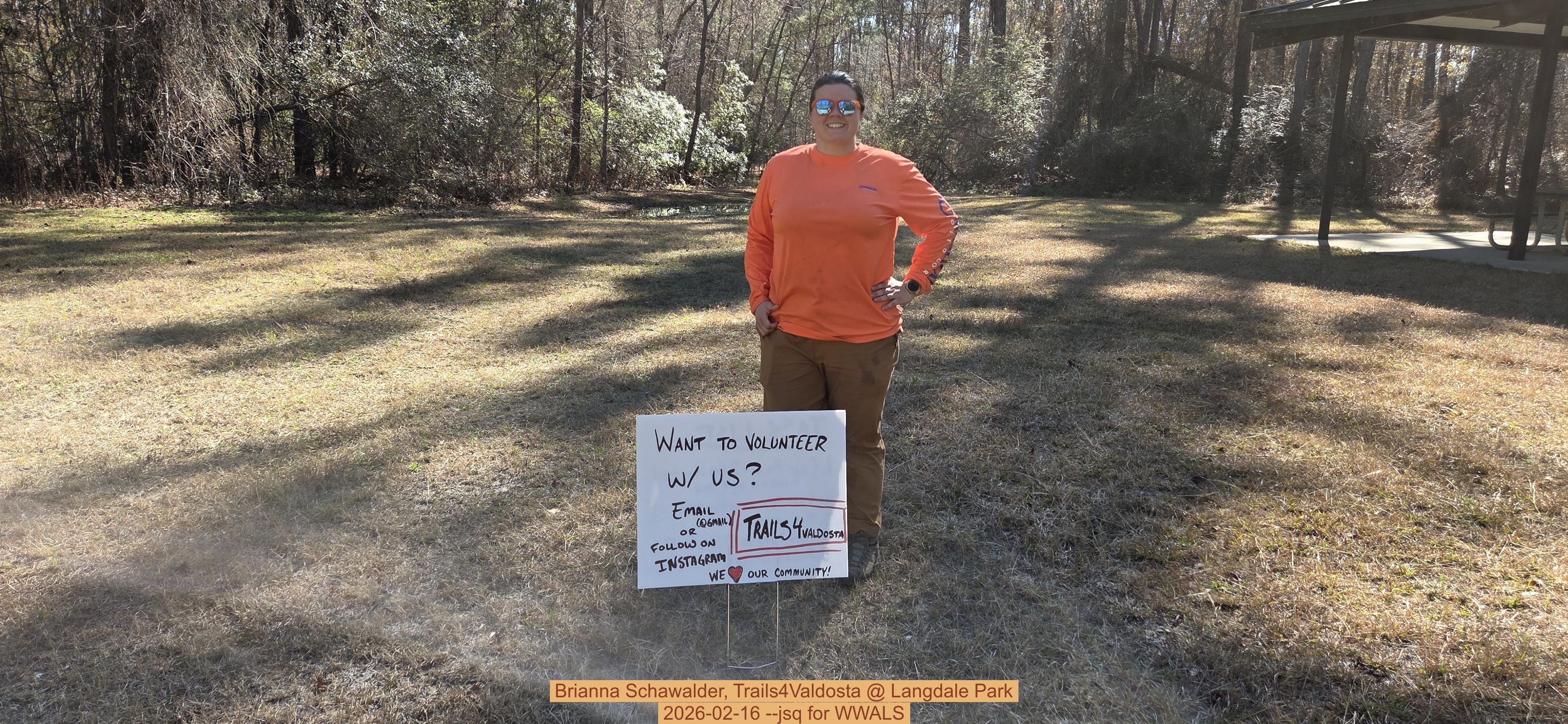 Brianna Schawalder, Trails4Valdosta @ Langdale Park, 2026-02-16 --jsq for WWALS