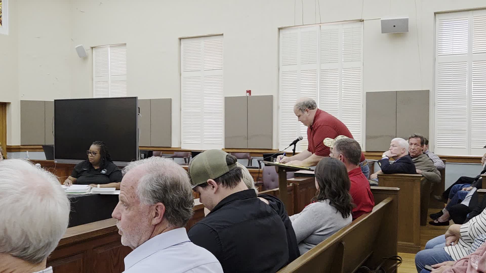 Movie: Patrick Kines, attorney in Tifton, GA, representing Springhill Villas, 65 acres on Tifton Highway, due south of the proposed development, owned by Joe and Ronda Kunes, who live on the Tifton side of the Alapaha River, close to the bridge. They are all against the datacenter as a rush job with little transparency, such as closed loop, power grid, emissions, noise, lights, environmental study. (235M)