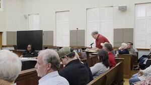 [Movie: Patrick Kines, attorney in Tifton, GA, representing Springhill Villas, 65 acres on Tifton Highway, due south of the proposed development, owned by Joe and Ronda Kunes, who live on the Tifton side of the Alapaha River, close to the bridge. They are all against the datacenter as a rush job with little transparency, such as closed loop, power grid, emissions, noise, lights, environmental study. (235M)]