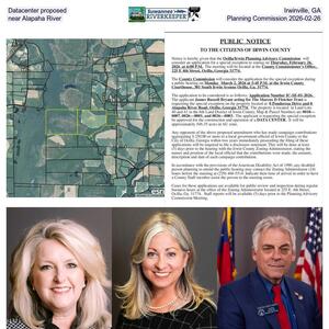 [Datacenter proposed, Irwinville, GA, near Alapaha River, Planning Commission 2026-02-26]