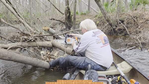 Movie: Small enough to toss with one hand, 2026:02:28 11:33:16, 30.8640314, -83.3228064 (20M) --jsq for WWALS