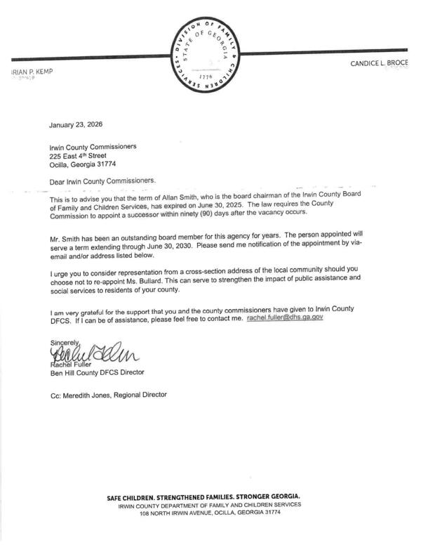 [Term of Allan Smith expired 2025-06-30 on DFACS]