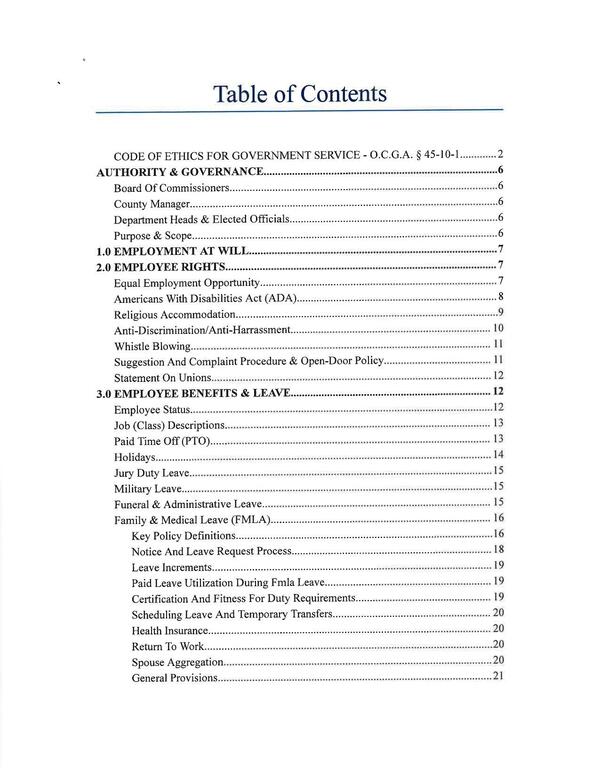 Table of Contents