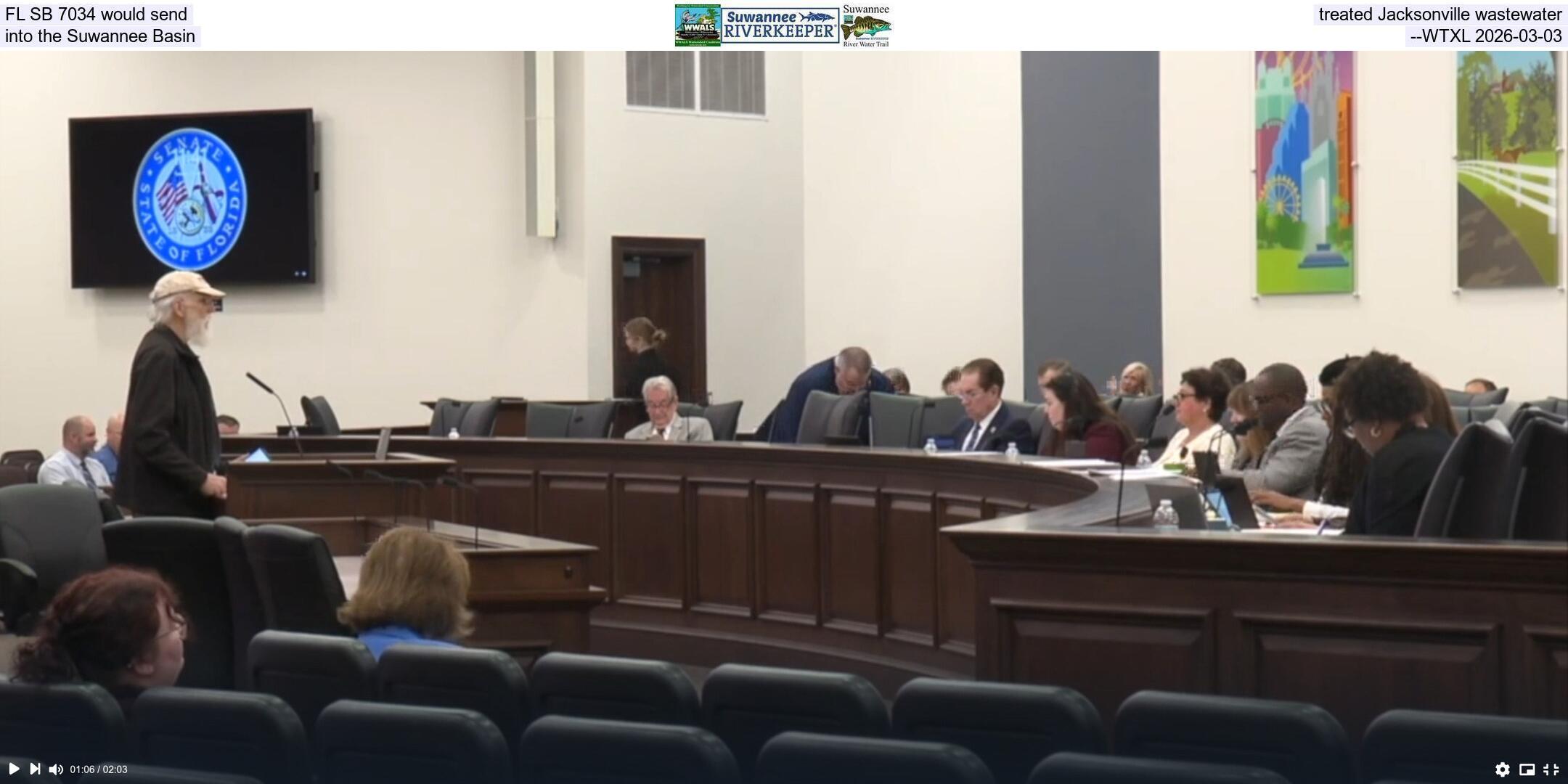 FL SB 7034 would send treated Jacksonville wastewater into the Suwannee Basin --WTXL 2026-03-03