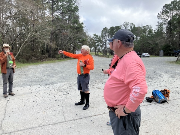 [Phil Hubbard giving the safety lecture, 2026:03:07 09:28:08, 30.8513361, -83.3472056 --Gretchen Quarterman for WWALS]