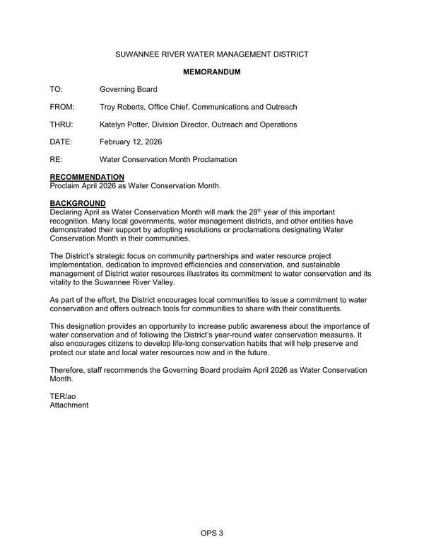 [Water Conservation Month Proclamation]