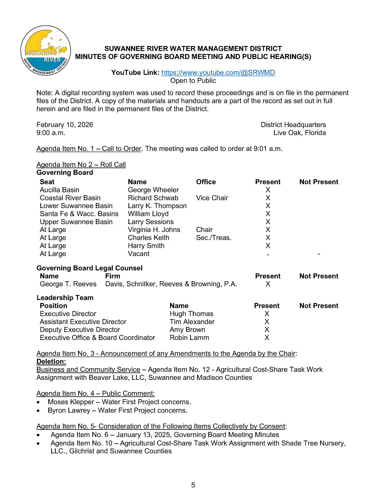 Water First Project Concerns