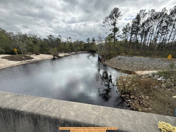 Downstream, Lakeland Boat Ramp, Alapaha River @ GA 122 2026-03-12 --Kim Tanner for WWALS