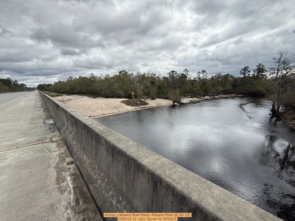 Across, Lakeland Boat Ramp, Alapaha River @ GA 122 2026-03-12 --Kim Tanner for WWALS
