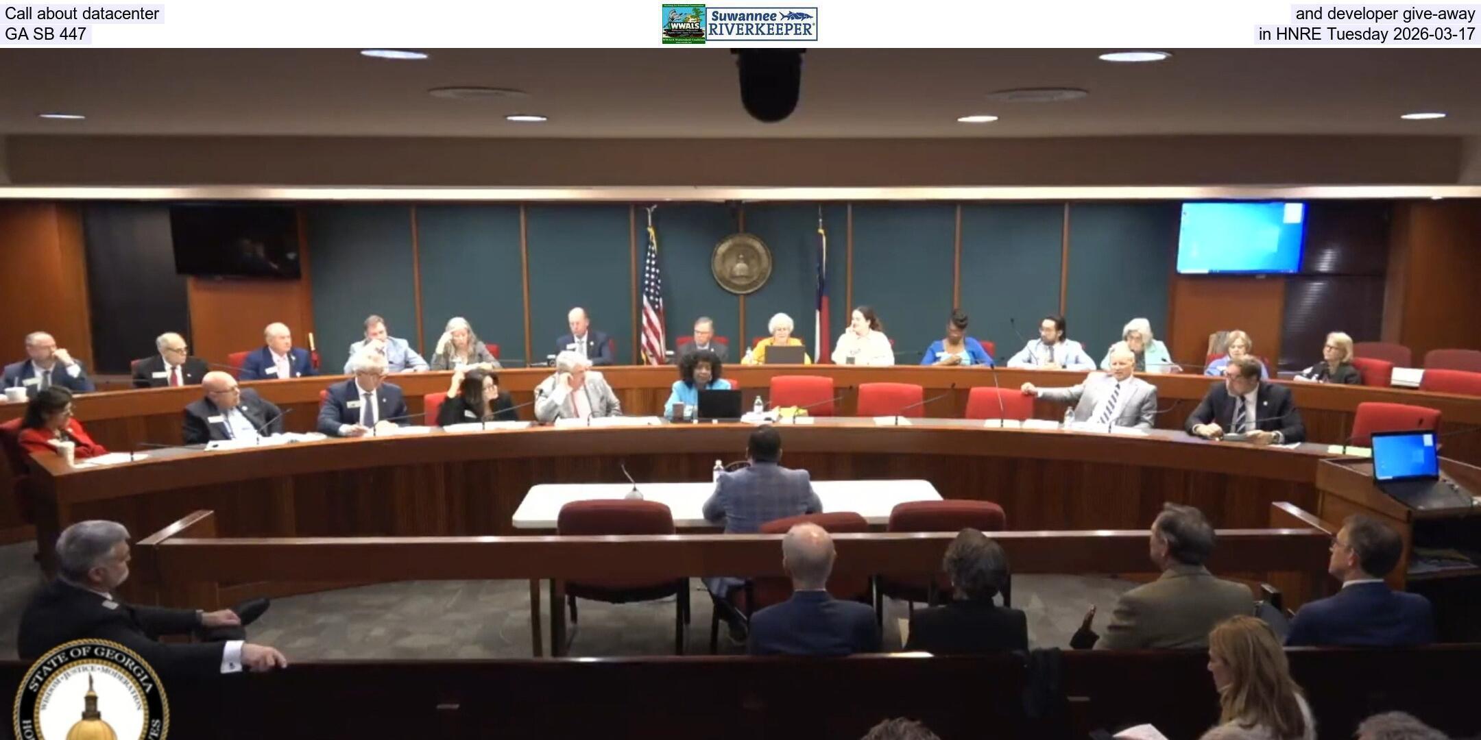 Call about datacenter and developer give-away, GA SB 447, in HNRE Tuesday 2026-03-17