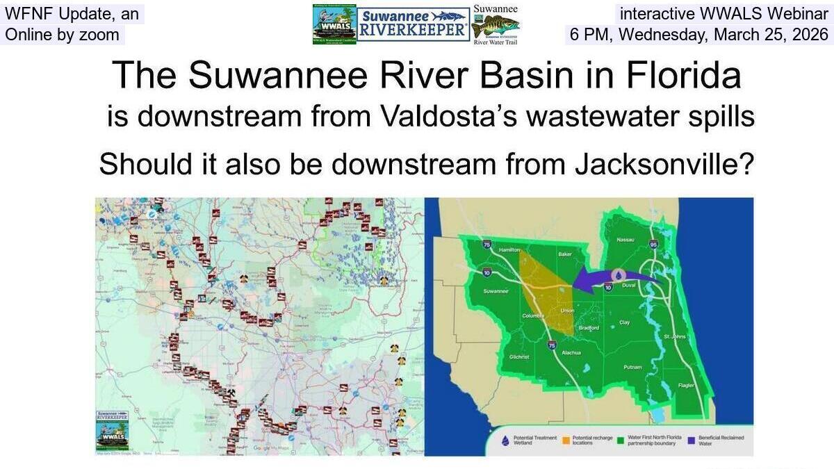 WFNF Update, an interactive WWALS Webinar, Online by zoom, 6 PM, Wednesday, March 25, 2026