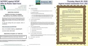 [NCFRPC against WFNF, Thursday, March 26, 2026, After its Task Force, Against treated wastewater from JAX]