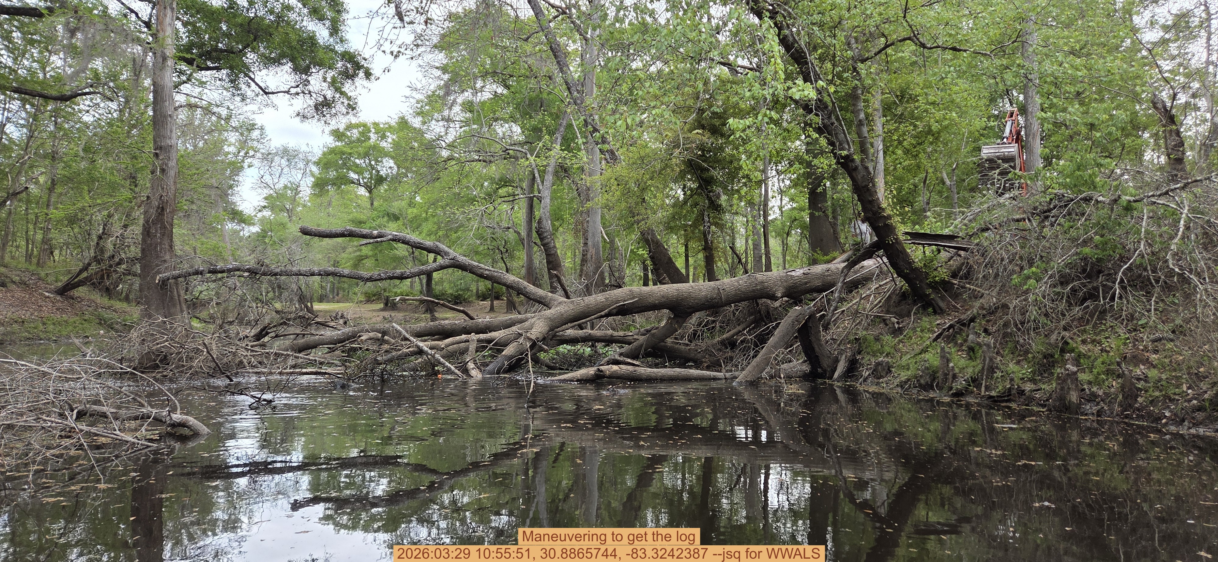 Maneuvering to get the log, 2026:03:29 10:55:51, 30.8865744, -83.3242387 --jsq for WWALS