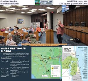 [FL statutes give JEA until 2032 or 2039 or later to divert its wastewater --Joe Squitieri @ SCRP 2026-04-02]