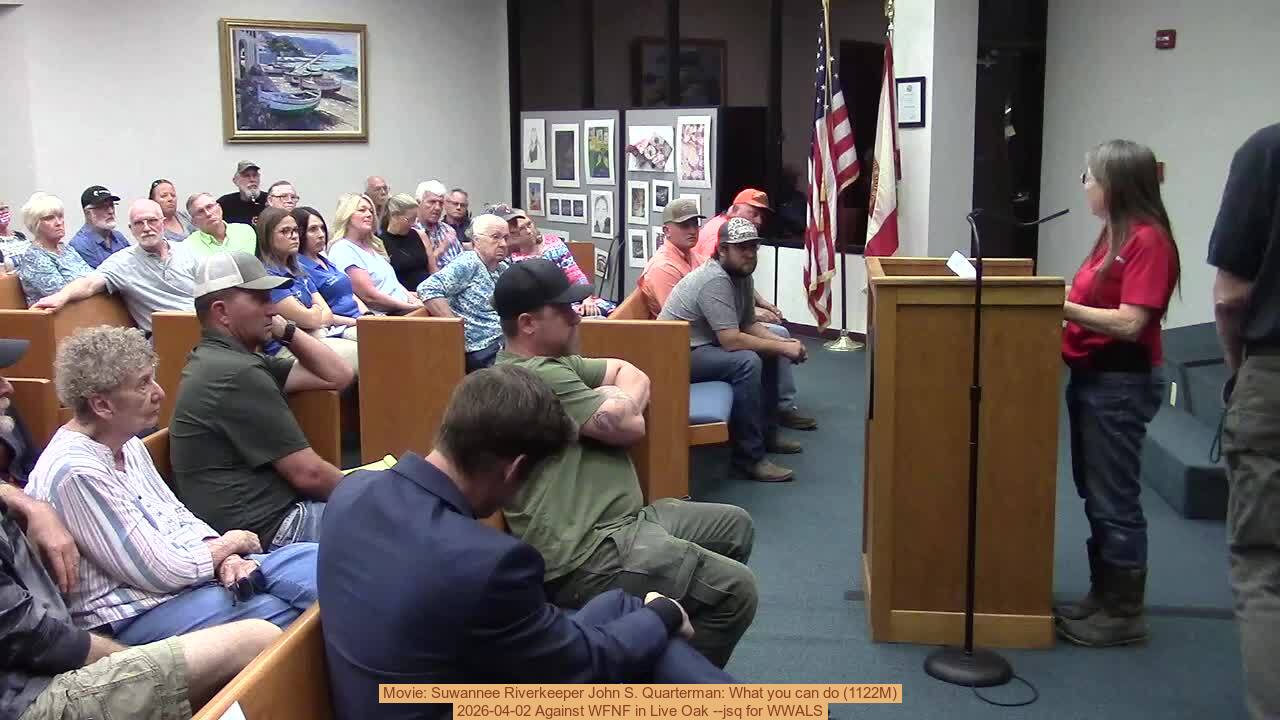 Movie: Suwannee Riverkeeper John S. Quarterman: What you can do (1122M)