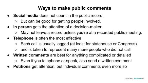 Ways to make public comments
