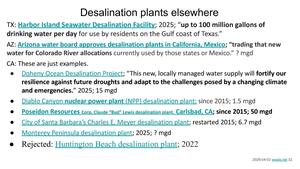 [Desalination plants elsewhere: TX, AZ, CA]