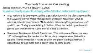 [Comments from a Live Oak meeting]